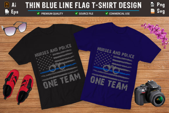 Nurse and Police One Team Police Shirt Graphics and Print Templates