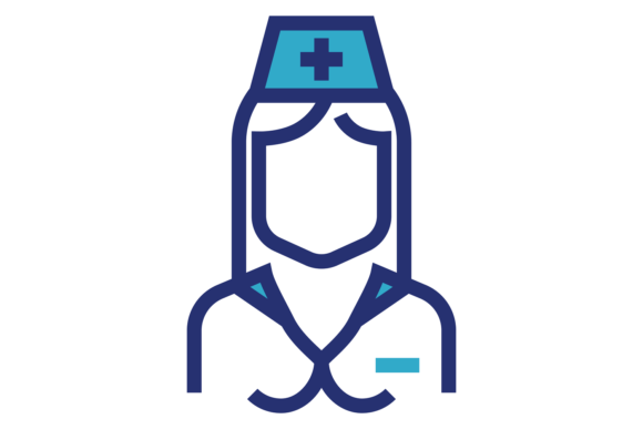 Nurse Color Icon. Female Medical Worker Graphics