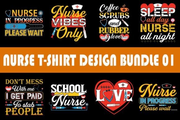 Nurse T-Shirt Design Bundle 01