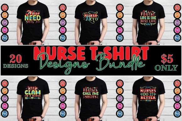 Nurse T-Shirt Designs Bundle-1